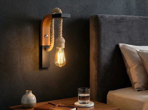 Handcrafted Wooden Wall Light