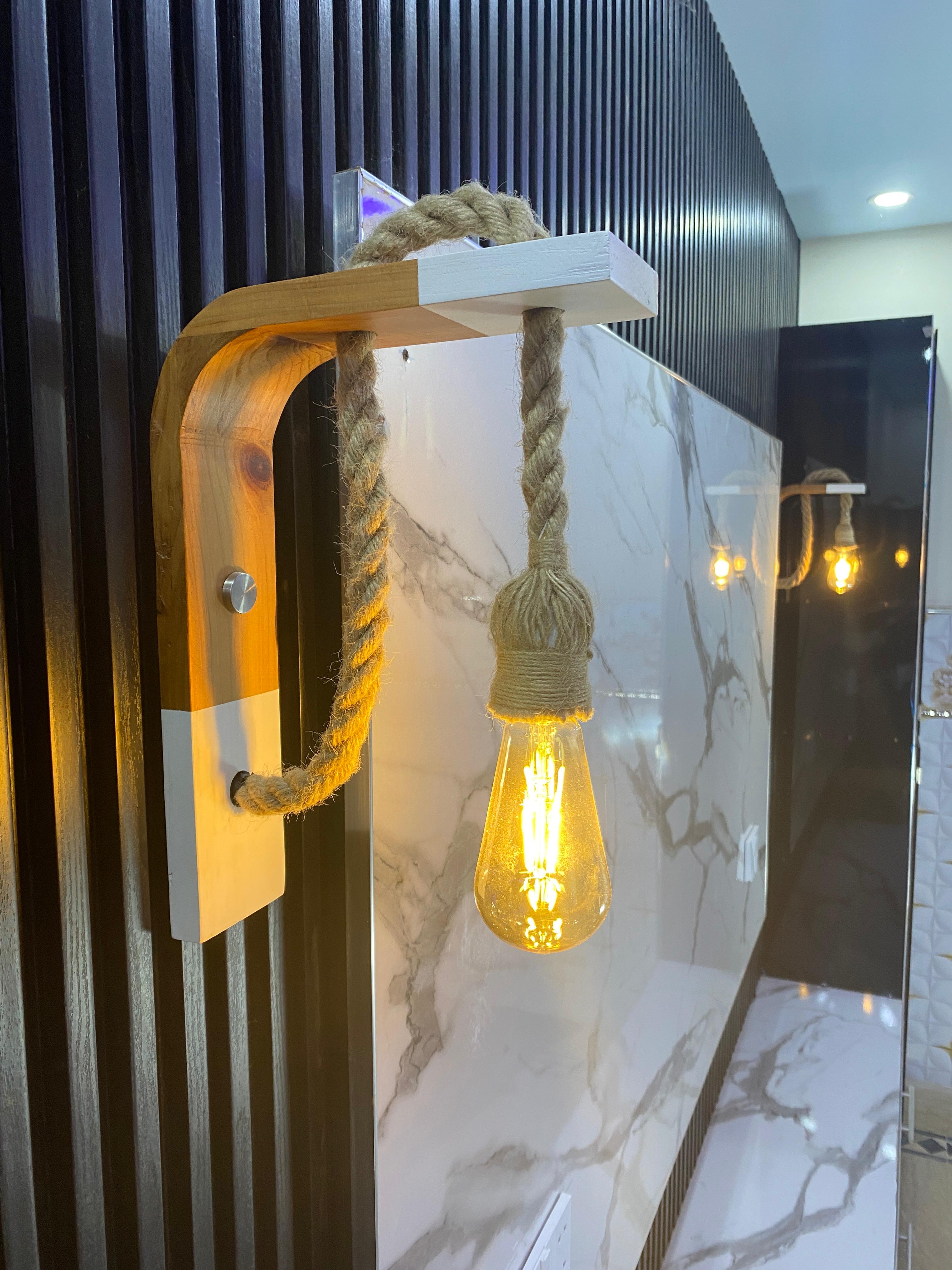 Handcrafted Wooden Wall Light